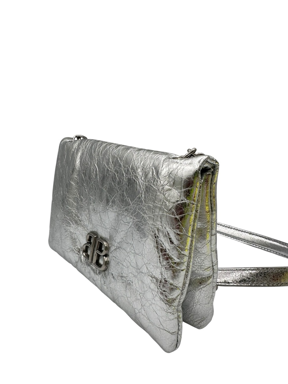 BALENCIAGA Nano Monaco Metallized Leather Bag - Picture 10 of 16
